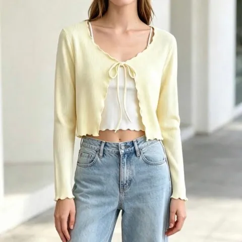 (Sale) Áo khoác cardigan len nhung tăm nữ She In