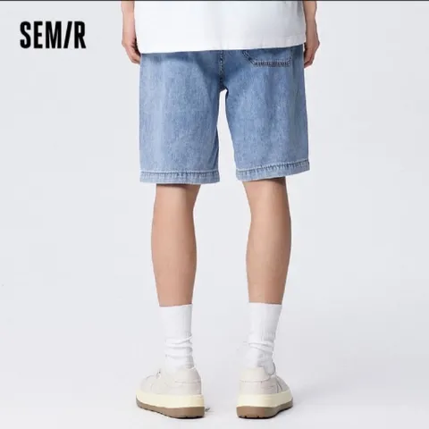 (Chính Hãng) Quần short jeans,đùi bò cạp chun nam hãng Semir newtag