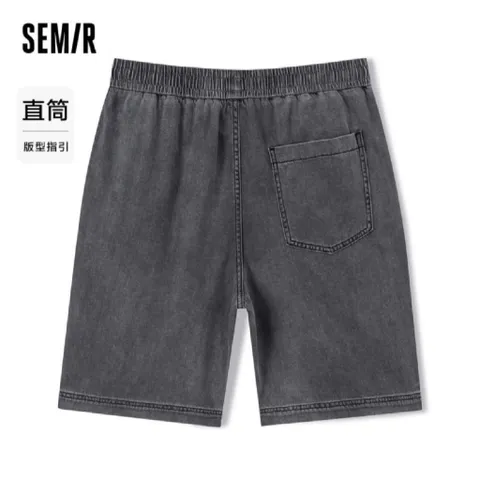 (Chính Hãng) Quần short jeans,đùi bò cạp chun nam hãng Semir newtag