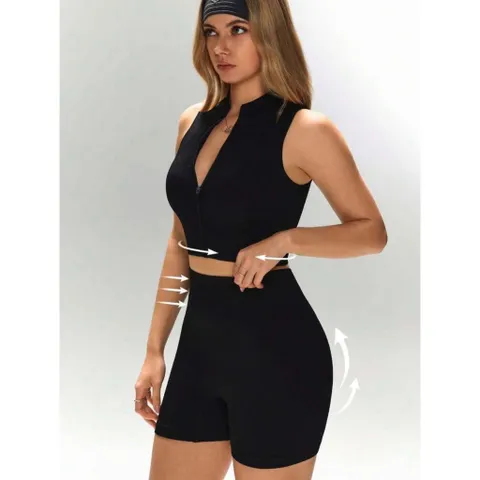 (Sale) Set bộ áo tanktop,ba lỗ nữ,quần legging đùi tập thể thao,gym,yoga She In