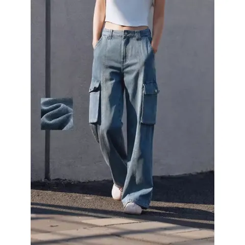 (Chính Hãng) Quần jeans nữ túi hộp ống đứng hãng Semir