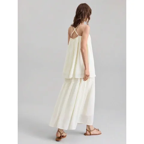(Chính Hãng) Set bộ áo 2 dây,chân váy voan nữ đi biển,du lịch hãng Ontre She In