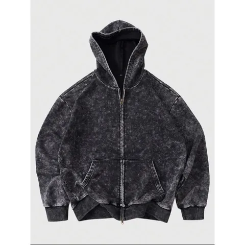 (Sale) Áo khoác nỉ wash unisex thể thao