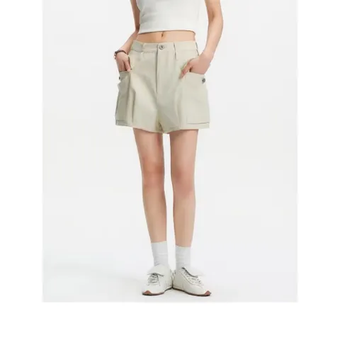 (Chính Hãng) Quần short đùi nữ kaki ống rộng hãng Semir