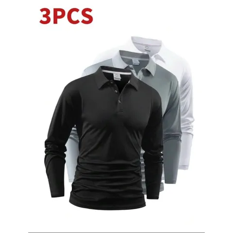 (Hàng có sẵn) Combo áo,set 3 áo polo dài tay nam new