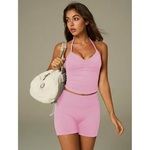 (Chính Hãng) Set bộ áo yếm bra,quần legging đùi nữ tập thể thao,gym,yoga hãng UONNOU