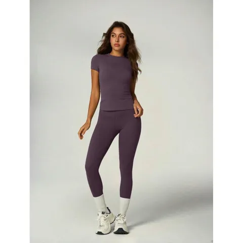 (Chính Hãng) Set bộ áo thun nữ,quần legging tập yoga,gym,tập thể thao hãng UONNOU