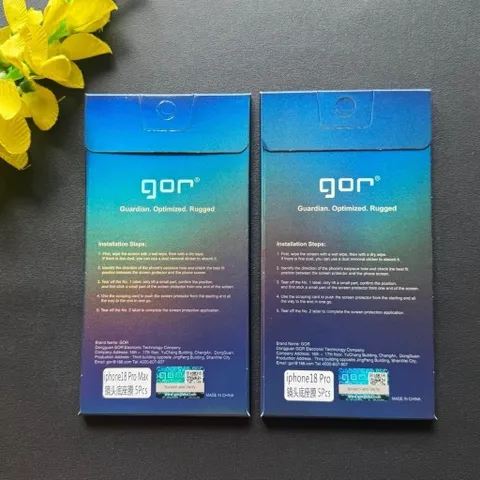 Bộ 5 Miếng dán bảo vệ Viền CAMERA iPhone 18 Pro Max, 18 Pro Hãng GOR ( hộp 5 miếng)