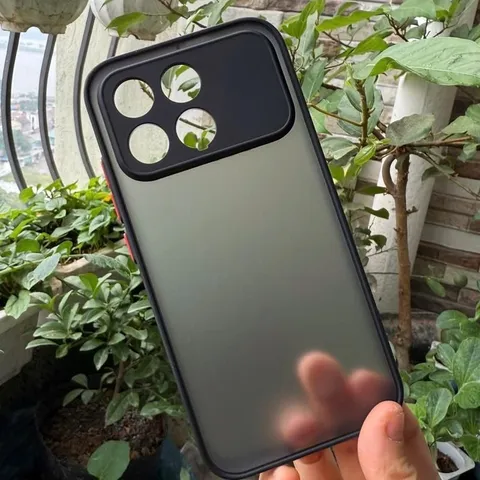 Ốp lưng Xiaomi Redmi K90 , K90 Pro Max nhám viền màu,chống bám vân tay ( màu Đen)