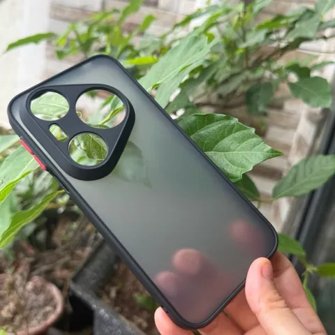 Ốp lưng Pura 90 Pro , Pura 90 Pro Max nhám viền màu,chống bám vân tay ( màu Đen)