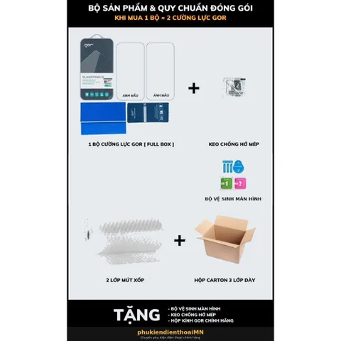 Bộ 2 Kính cường lực GOR Oppo Find X9 Ultra, phủ nano siêu mượt ,trong suốt Hãng GOR