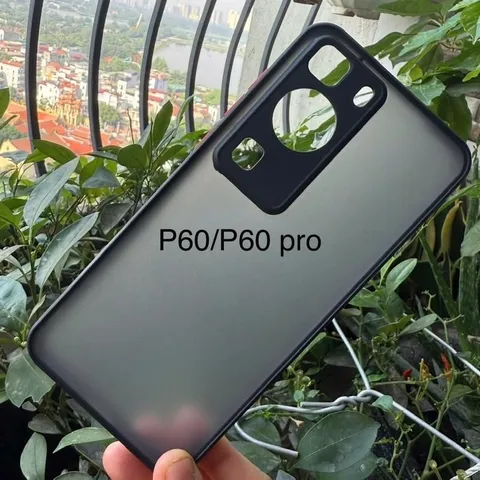 Ốp lưng nhám Huawei P60 Pro chống sốc,bảo vệ Camera (viền đen)