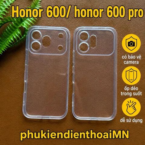 Ốp lưng dẻo Honor 600 , Honor 600 Pro trong suốt, bảo vệ Camera