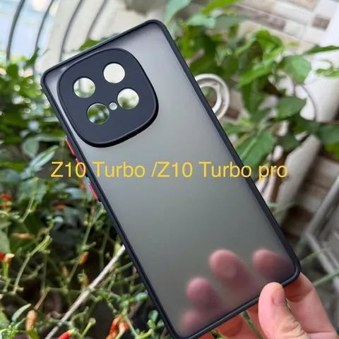 Ốp lưng Vivo iQOO Z10 Turbo, Z10 Turbo Pro lưng nhám viền màu,chống sốc 4 góc (màu đen)