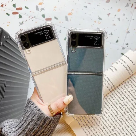 Ốp lưng dẻo Samsung Galaxy Z Flip 3, Z Flip 4, Z Fold 3, Z Fold 4 trong suốt, chống sốc 4 góc