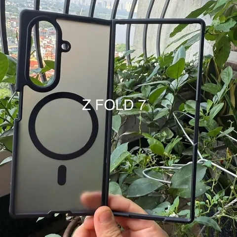 Ốp lưng Samsung Galaxy Z Fold 7 nhám viền màu, hỗ trợ sạc không dây
