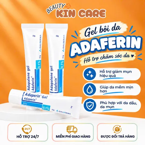 Gel Adaferin Galderma 0,1% 15g Hỗ Trợ Giảm Mụn, Giúp Làm Đẹp Da