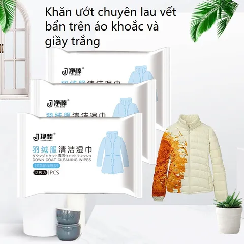 Khăn ướt nhật bản -chuyên lau vết bẩn trên áo khoắc và giầy trắng-1 bịch 12 miếng