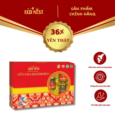 Yến sào khánh hòa chưng sẵn 36% hộp quà REDNEST