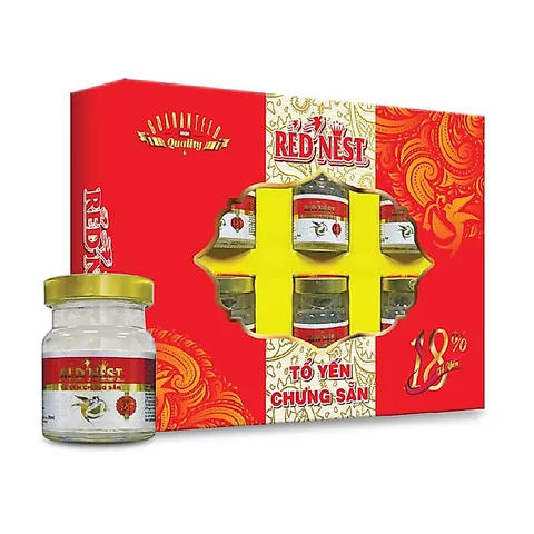 Yến sào khánh hòa chưng sẵn đường 18% hộp quà REDNEST