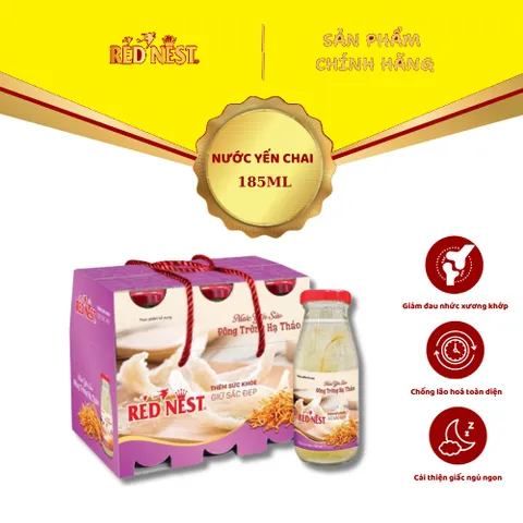 Nước yến sào chai 185ml đông trùng hạ thảo xách 6 REDNEST 856772