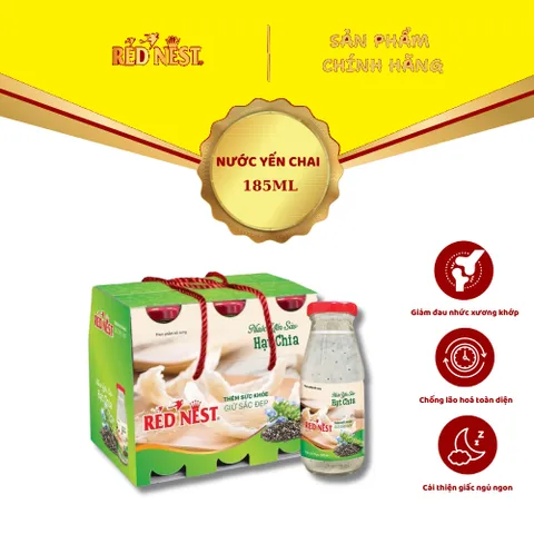 Nước yến sào chai 185ml hạt chia  xách 6 REDNEST 856778