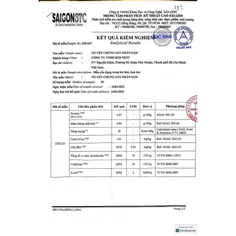 Yến sào khánh hòa nhân sâm 18% hộp quà REDNEST 856786