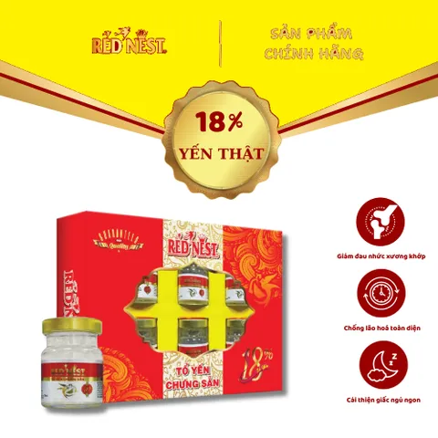 Yến sào khánh hòa chưng sẵn đường 18% hộp quà REDNEST 856795