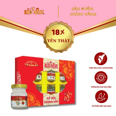 Yến sào khánh hòa chưng sẵn đường 18% hộp quà REDNEST 856817