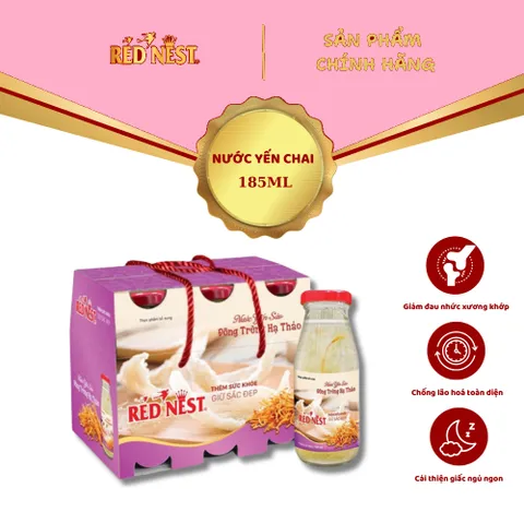 Nước yến sào chai 185ml đông trùng hạ thảo xách 6 REDNEST 856815