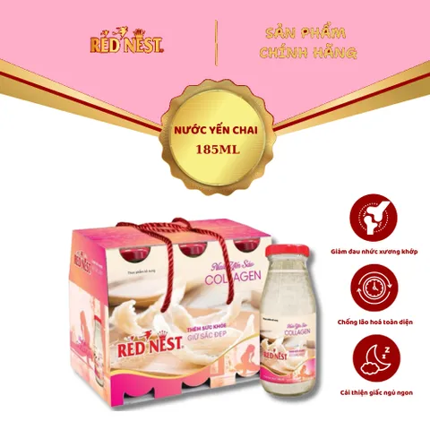 Nước yến sào chai 185ml collagen xách 6 REDNEST 856837