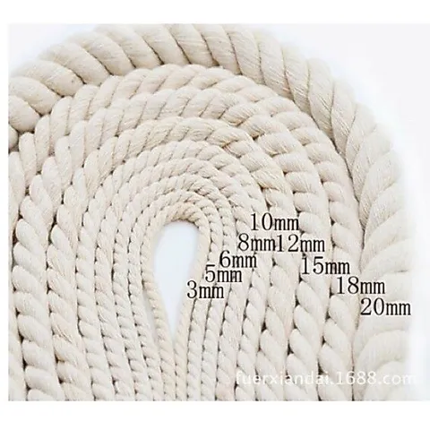 10m dây cotton trắng ngà, trắng sữa size 10-15mm