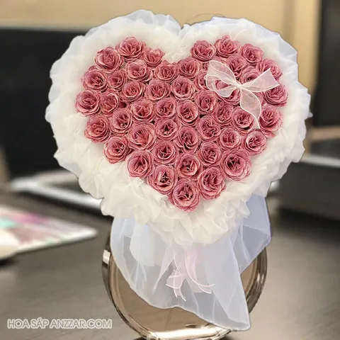 Hoa hồng sáp nhũ kim tuyến
