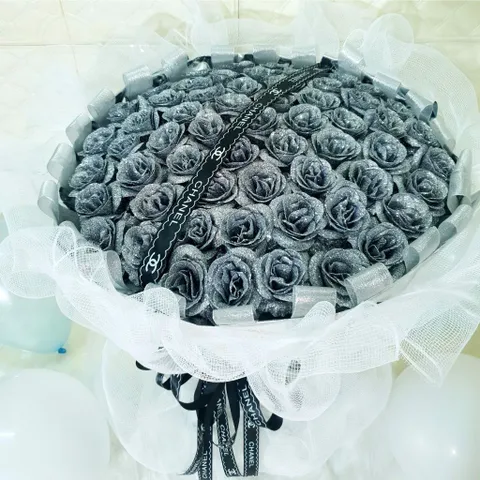 Hoa hồng sáp nhũ kim tuyến