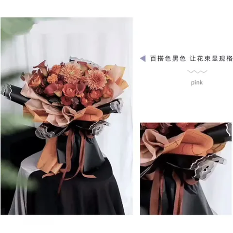 Giấy Gói Hoa Viền Lượn Sóng Sọc