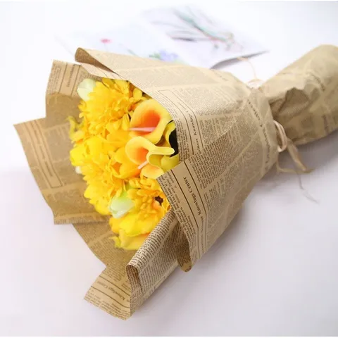 Giấy báo nâu chữ gói hoa