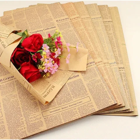 Giấy báo nâu chữ gói hoa