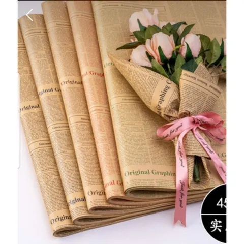 Giấy báo nâu chữ gói hoa