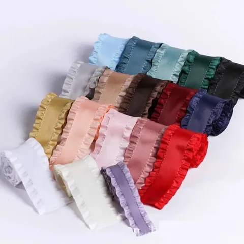 1 Cuộn Ruy băng lụa viền bèo phong cách hàn quốc