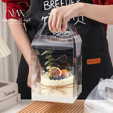 Hộp nhựa mica trong suốt kèm đế trắng gợn sóng