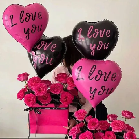 Bong Bóng Trái Tim In Chữ Trang Trí Sinh Nhật, Valentine, Lễ Kỷ Niệm