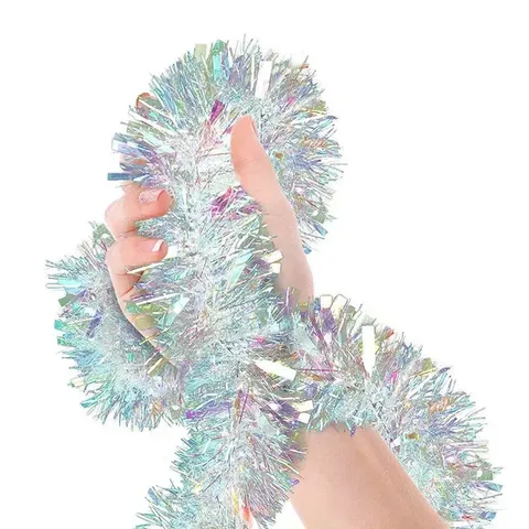 Dây trang trí giáng sinh trắng dạ quang Hologram