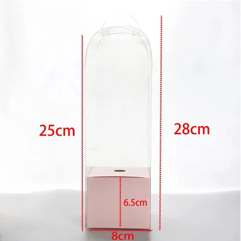 Hộp nhựa mica trong suốt hình trụ đứng cắm hoa trang trí