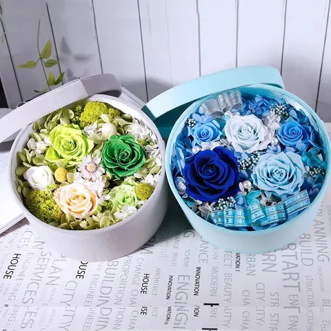Hộp tròn mặt trong suốt đựng hoa đựng quà