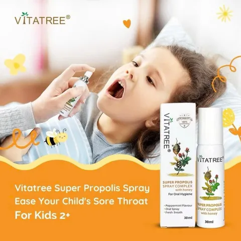 (Úc) Xịt Họng Keo Ong Vitatree Propolis Hỗ Trợ Làm Dịu Họng, Giảm Khô Rát Cổ Họng, Khàn Tiếng, Hỗ Trợ Giảm Ho