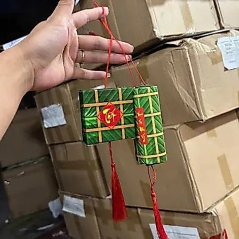 Combo 4 Liễn Bánh Chưng Bánh Tét Treo Cây Trang Trí Tết, Kèm Dây Treo Tiền Vàng May Mắn