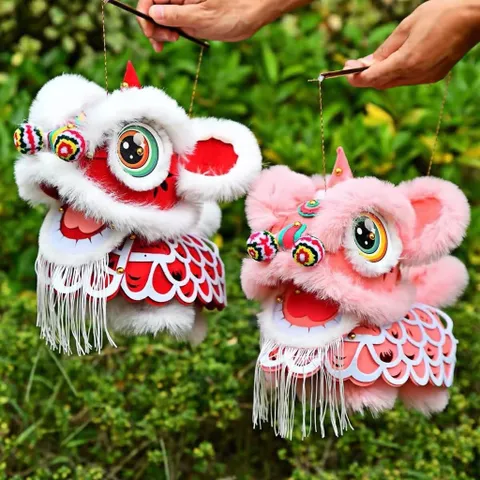 [LOẠI VIP - TEM ĐỎ] Đèn Lồng Trung Thu Lân Sư Tử Rồng Phát Sáng LED Tự Lắp Ráp DIY Trang Trí,  Quà Tặng Cho Bé