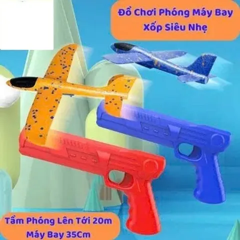 Đồ Chơi Phóng Máy Bay Xốp 35cm ,Tên Lửa Xốp, Bay Xa, Vận Động Ngoài Trời Cho Bé