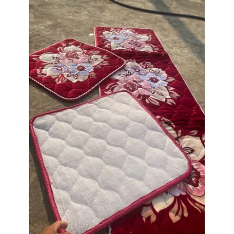bộ 3 món thảm ghế mùa đông 1 tấm dài 2 tấm vuông loại dày dặn cao cấp