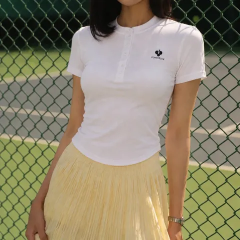 Áo croptop thể thao nữ thiết kế vạt bầu ôm eo - vải thun lạnh co giãn 4 chiều thấm hút mồ hôi, áo thể thao cổ trụ cúc